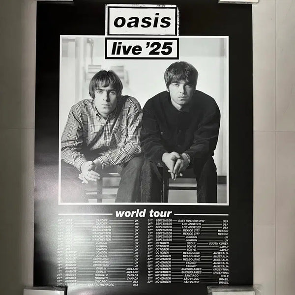 [BUNJANG] Oasis Wonderwall Live '25 World Tour Poster / 오아시스 원더월 라이브 '25 월드 투어 포스터 Oasis Wonderwall Live '25 World Tour Poster