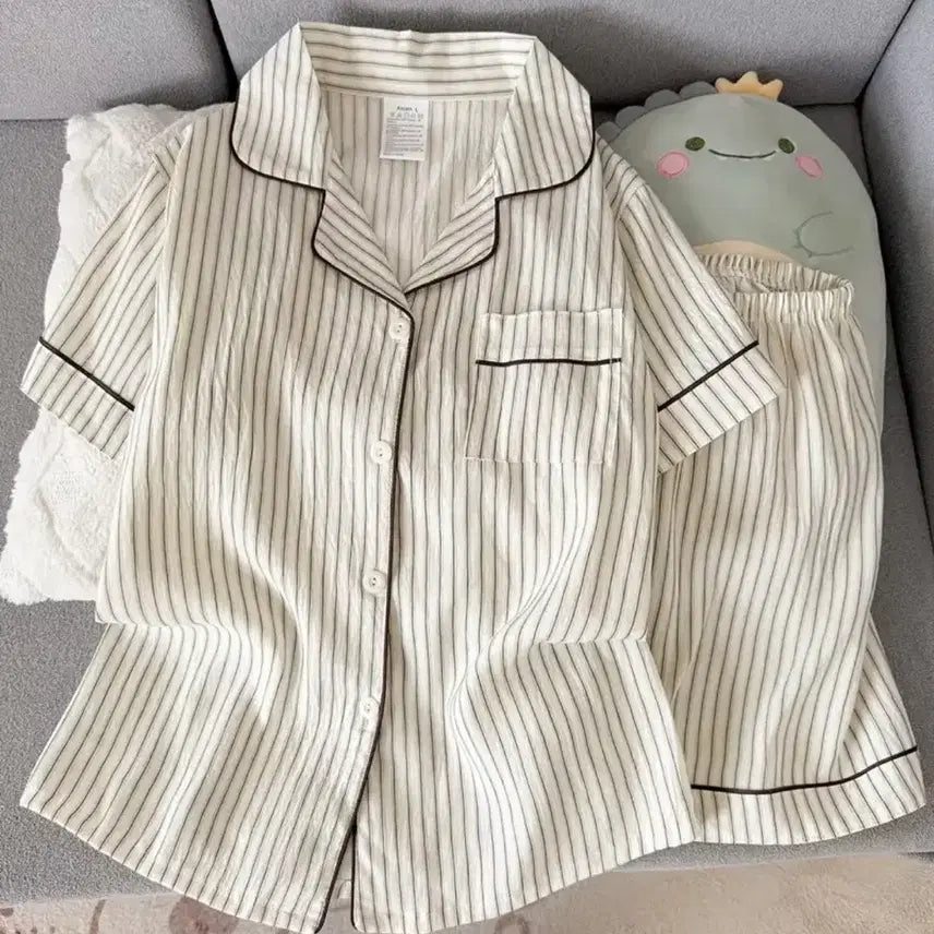 [BUNJANG] Stripe Pajama Set / 스트라이프 잠옷 파자마 세트 (55)