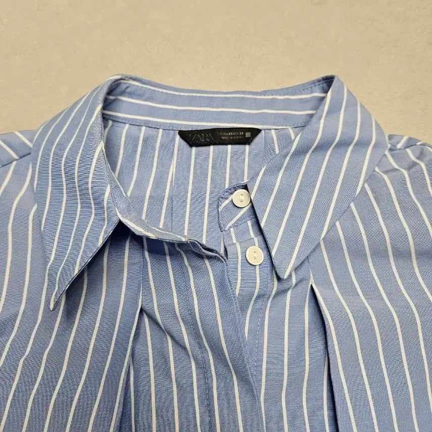 [BUNJANG] ZARA Striped Shirt Blue / 자라 스트라이프 셔츠 블루