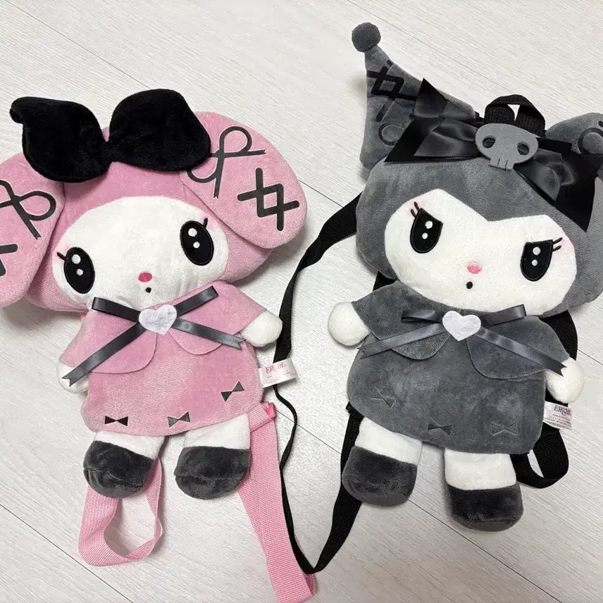 [BUNJANG] Sanrio My Melody & Kuromi Plush Bag Set / 산리오 마이멜로디, 쿠로미 가방