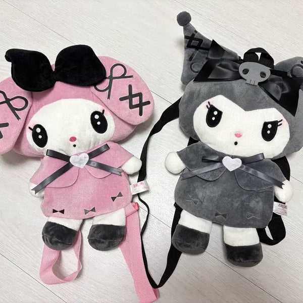 [BUNJANG] Sanrio My Melody & Kuromi Plush Bag Set / 산리오 마이멜로디, 쿠로미 가방