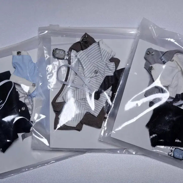 [BUNJANG] Woob AB Fashion 10cm Doll Clothes Bundle Set (Navy, Brown, Black) / (우블) 10cm 코튼컬리지 인형 의상(네이비,브라운,블랙) 일괄 판매