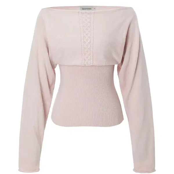 [BUNJANG] 3times Dewy Off-Top Pink Knit / 쓰리타임즈 듀이 오프탑 핑크