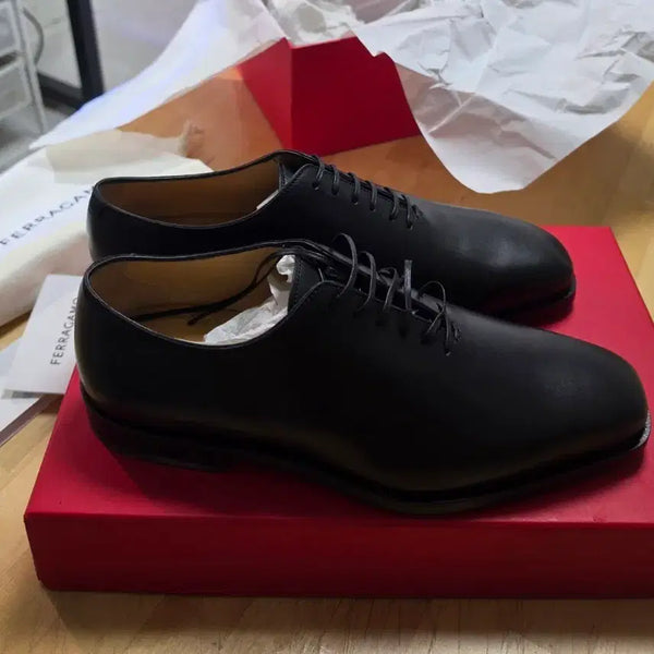 [BUNJANG] Salvatore Ferragamo Men's Black Leather Shoes Size 285 EEE / 페라가모 남성 구두 블랙 285 EEE (새상품)