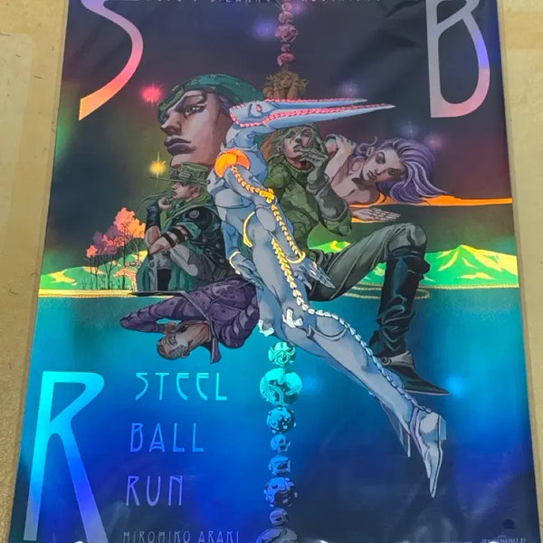 [BUNJANG] JoJo's Bizarre Adventure Part 7 Steel Ball Run Jojo World B3 Hologram Poster (Sealed) / 죠죠의 기묘한 모험 7부 스틸볼런 죠죠월드 B3 포스터 미개봉