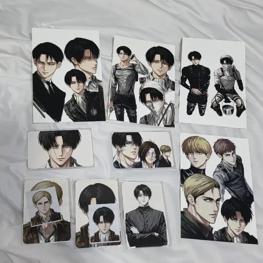 [BUNJANG] Attack on Titan Erwin Levi Postcard Photocard Set / [새상품] 진격의거인 진격거 엘빈 리바이 엽서 포토카드 증명사진 11종 일괄 쏘님 sso님