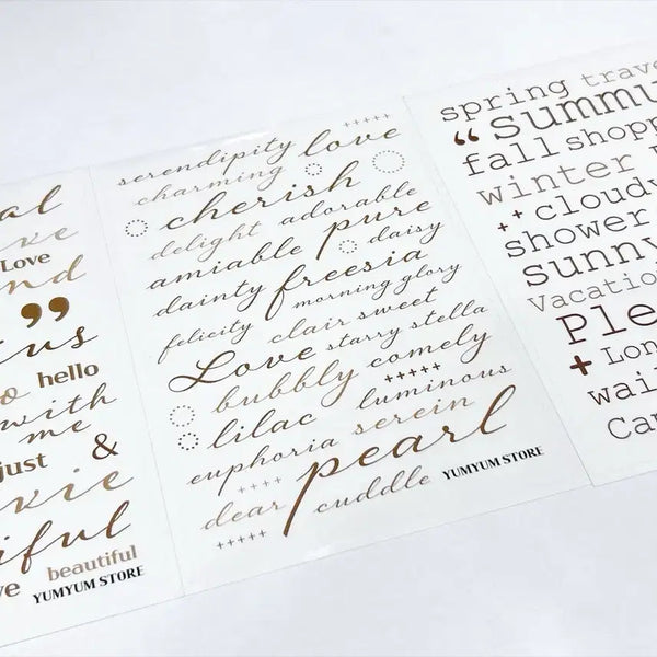 [BUNJANG] YumYum Store Lettering Sticker Set (3 Types) / 윰윰스토어 필기레터링 3종 스티커