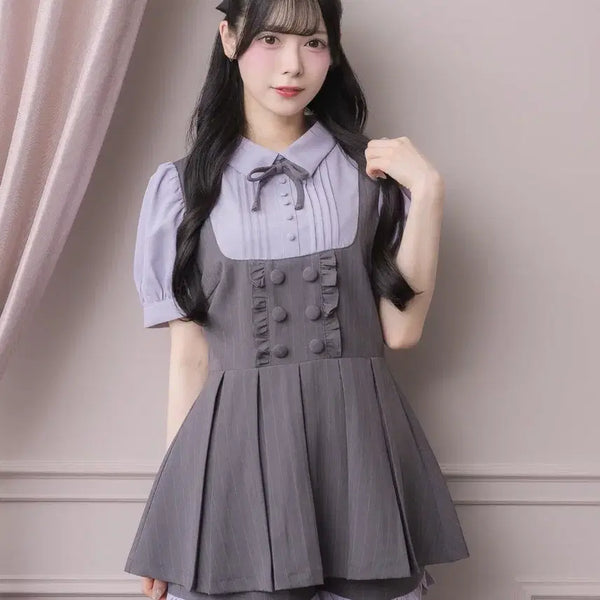 [BUNJANG] Fium Setup Yoke Convert Dolly Pleats Setup / 피움 셋업 요크 전환 돌리 플리츠 셋업