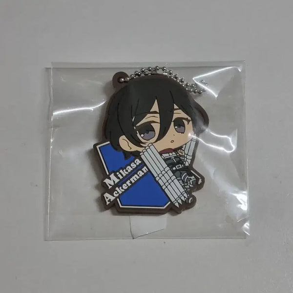 [BUNJANG] Attack on Titan Mikasa Ackerman Rubber Strap Keychain / 진격의 거인 진격거 미카사 아커만 러버스트랩 키링 굿즈