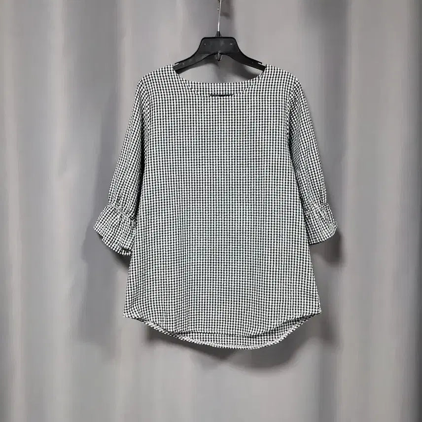 [BUNJANG] Seersucker Check Blouse / 시어서커 체크  블라우스
