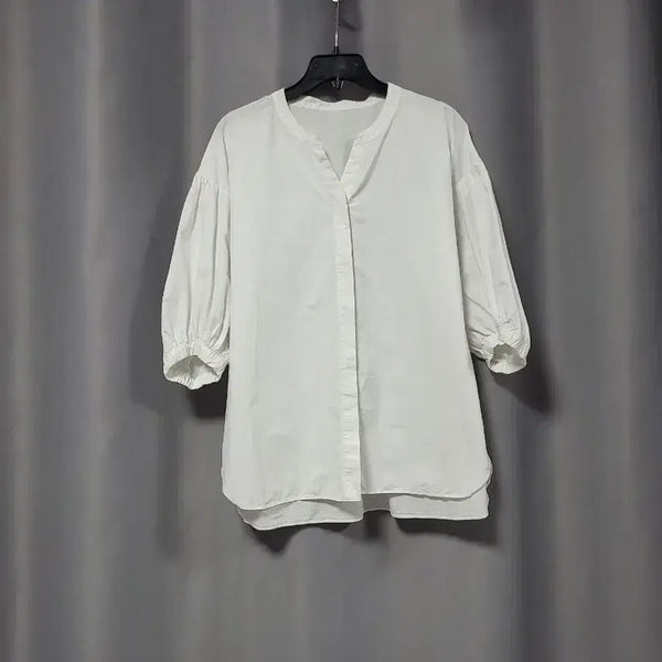 [BUNJANG] Sleeve Banding Cotton Blouse / 소매 밴딩 면 블라우스