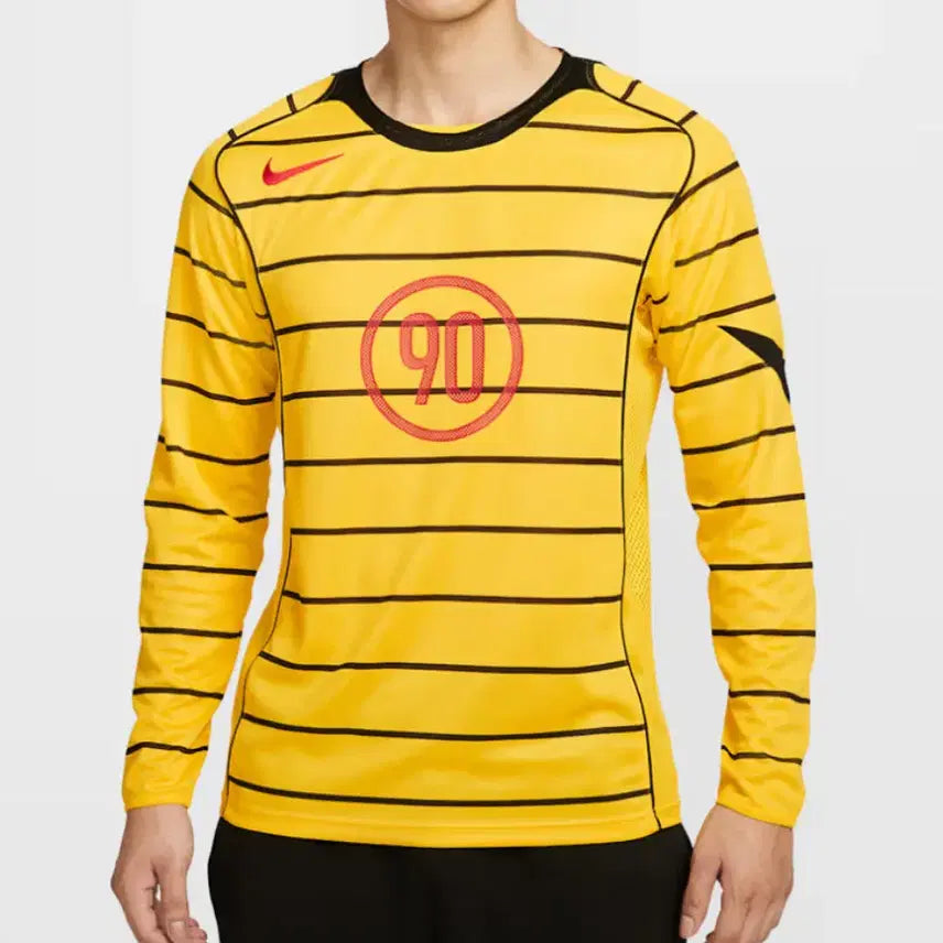 [BUNJANG] Nike Total 90 Dri-FIT Long-Sleeve Football Top Tour Yellow Black / 나이키 XXL 토탈 90 드라이핏 롱슬리브 풋볼 탑 투어 옐로우 블랙 축구 유니폼 새제품 IM6316-719