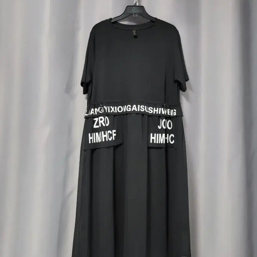 [BUNJANG] Lettering String Long Dress / 레터링 스트링 롱원피스