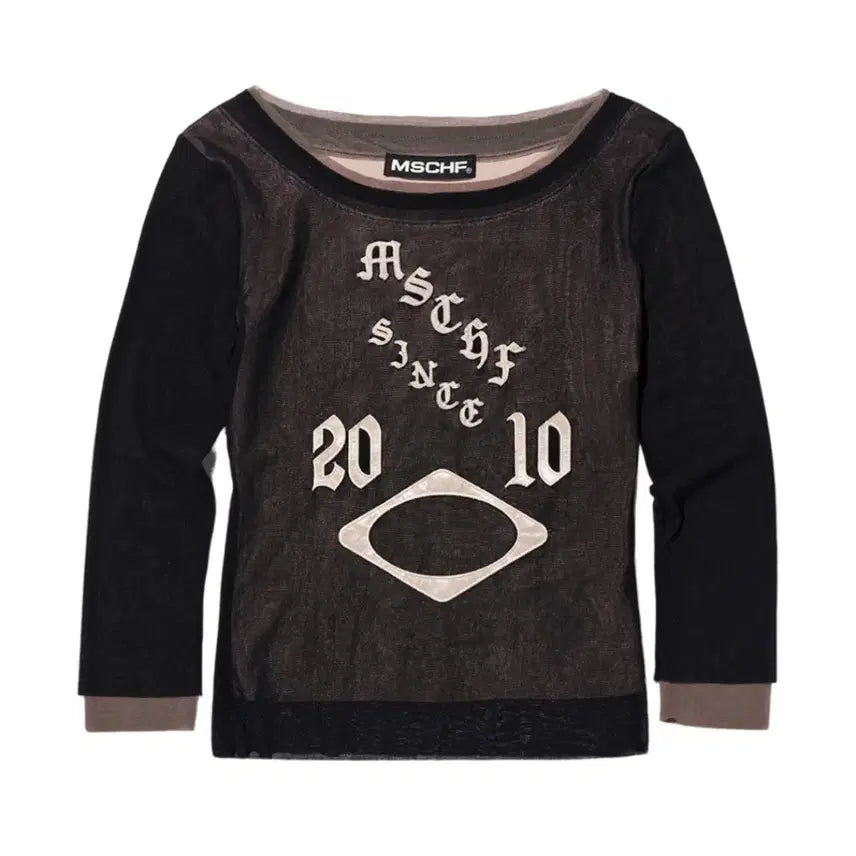 [BUNJANG] MSCHF Boatneck Mesh Top Black S Size / 미스치프 보트넥 메쉬 탑 블랙 s사이즈