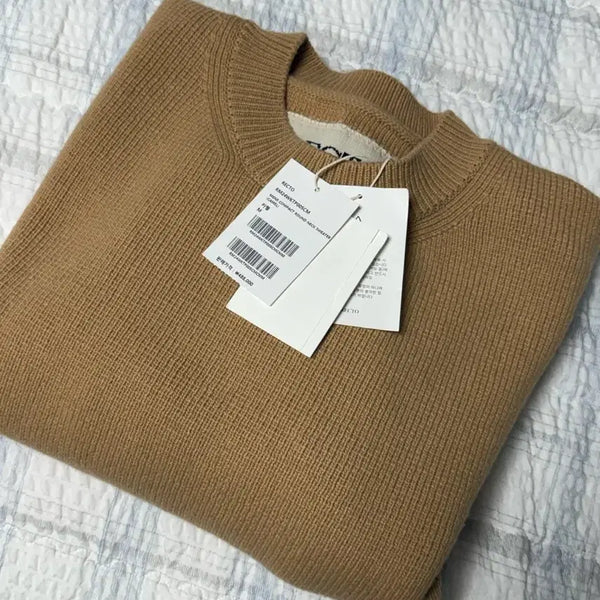 [BUNJANG] M Recto Compact Round Crewneck Sweater Camel Knit / M 렉토 컴팩트 라운드 크루넥 스웨터 카멜 니트