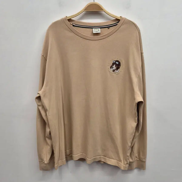 [BUNJANG] Hazzys Men's T-Shirt Beige XL / 헤지스 남성 티셔츠 105사이즈