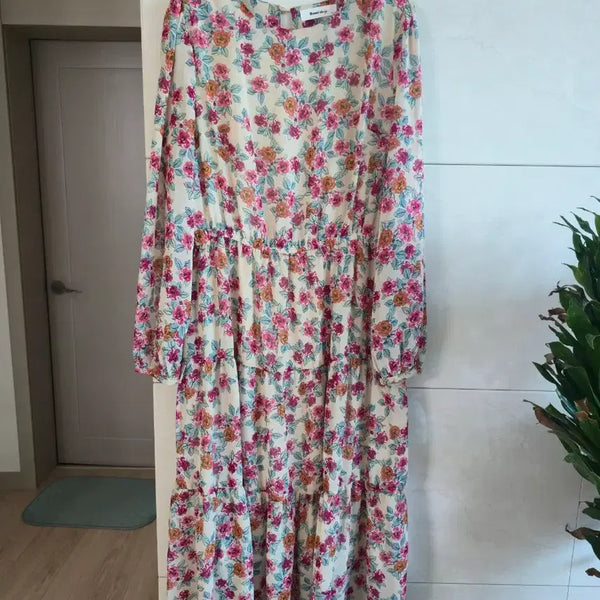 [BUNJANG] Romistory Floral Chiffon Dress / 로미스토리 플라워 쉬폰 원피스 66~77사이즈