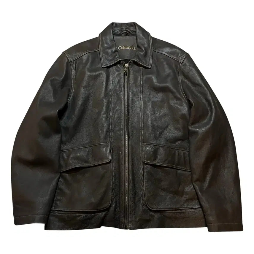 [BUNJANG] Columbia Leather Bomber Jacket / 컬럼비아 레더자켓