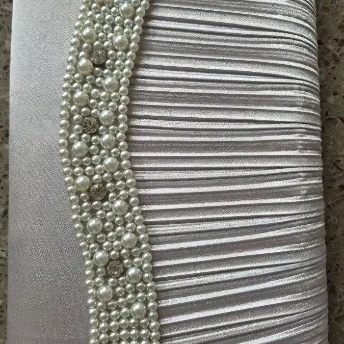 [BUNJANG] Pearl Embellished Shoulder Bag/Clutch Bag / 진주 장식 숄더백/클러치백