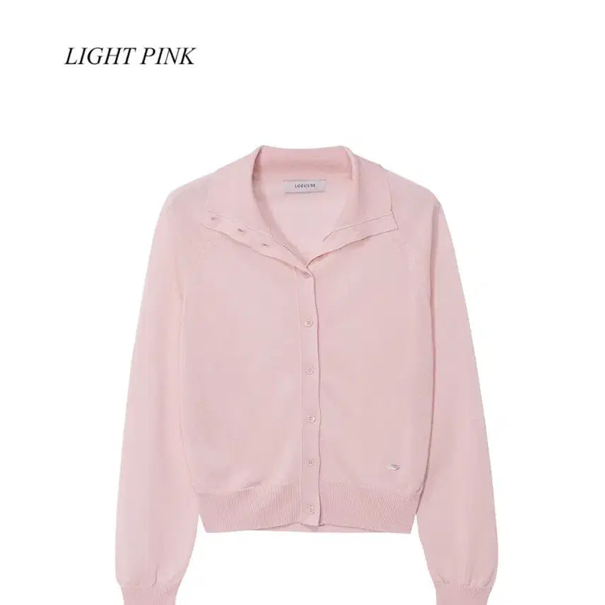 [BUNJANG] L'OBJET Linen Sheer High Neck Cardigan Light Pink / 루에브르 린넨 쉬어 하이넥 가디건 라이트 핑크