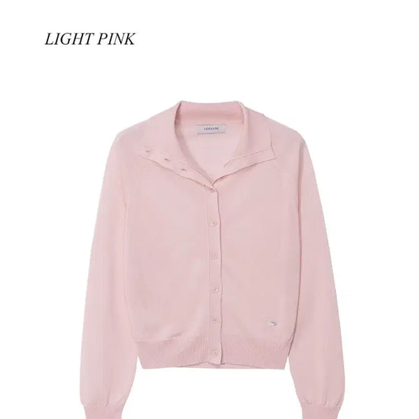 [BUNJANG] L'OBJET Linen Sheer High Neck Cardigan Light Pink / 루에브르 린넨 쉬어 하이넥 가디건 라이트 핑크