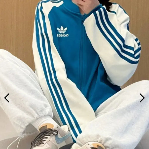 [BUNJANG] Adidas Track Top Jersey Jacket / 아디다스 트랙탑 블루 져지 자켓 화이트 블루