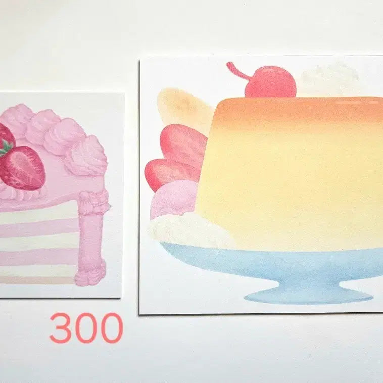 [BUNJANG] Strawberry Heart Dessert Memo Pad Set (7 Types) / [딸기의마음] 디저트 떡메 7종 원가띵