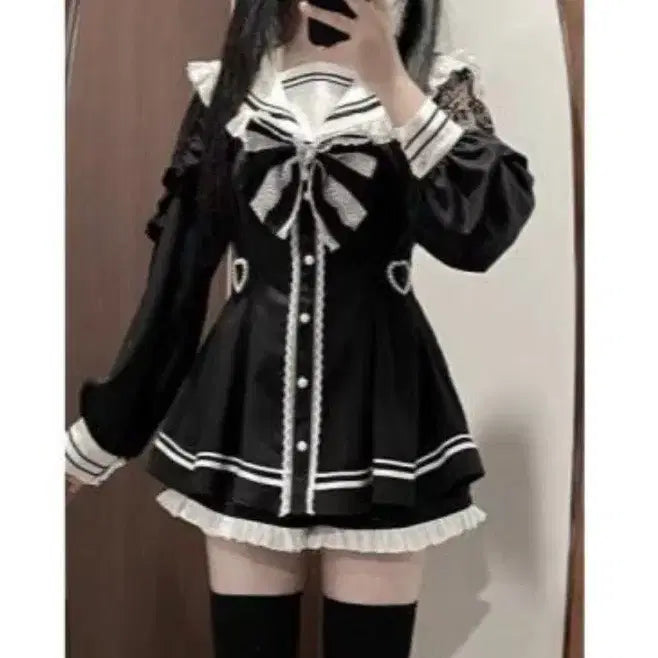 [BUNJANG] Jirai Kei Two-Piece Sailor Set / 지뢰계 세라복 투피스 셋업