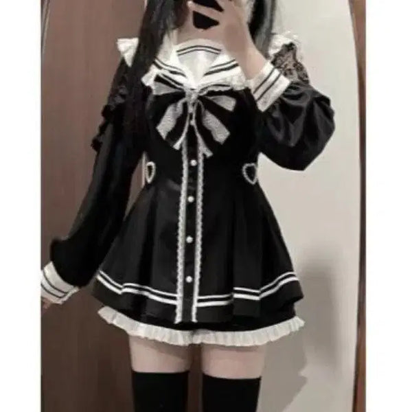 [BUNJANG] Jirai Kei Two-Piece Sailor Set / 지뢰계 세라복 투피스 셋업