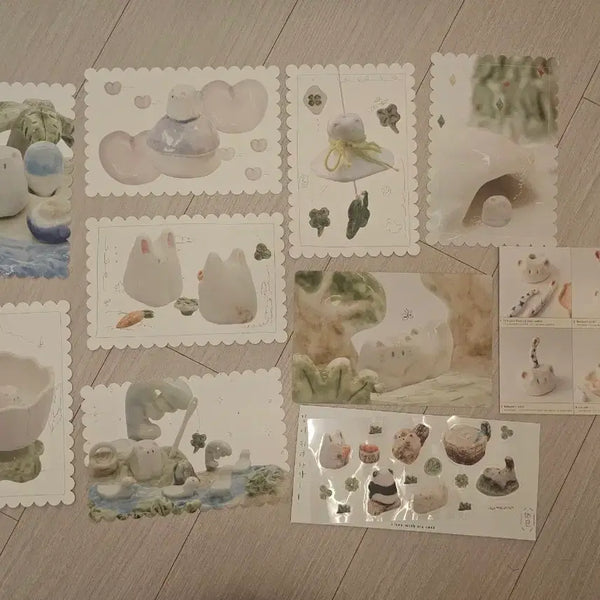 [BUNJANG] I Live With Six Cats Postcard & Sticker Bundle Set / 일괄) 아이리브위드식스캣츠 엽서 스티커