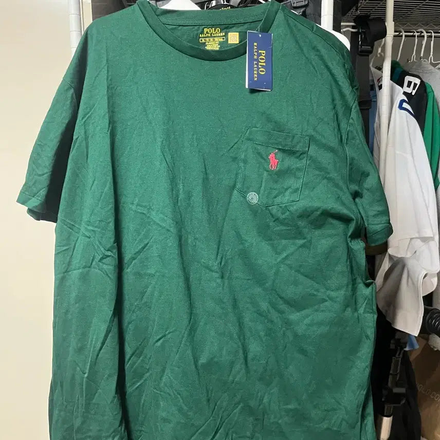 [BUNJANG] Polo Ralph Lauren Green Pocket T-Shirt / 폴로 랄프로렌 그린 포켓 반팔티