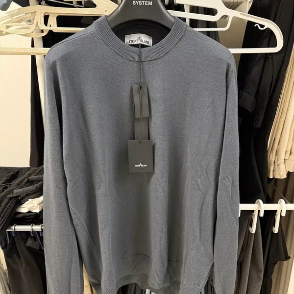 [BUNJANG] Stone Island Wool Knit Grey-Blue L / 스톤아일랜드 울니트 새제품 싸게팝니다!!