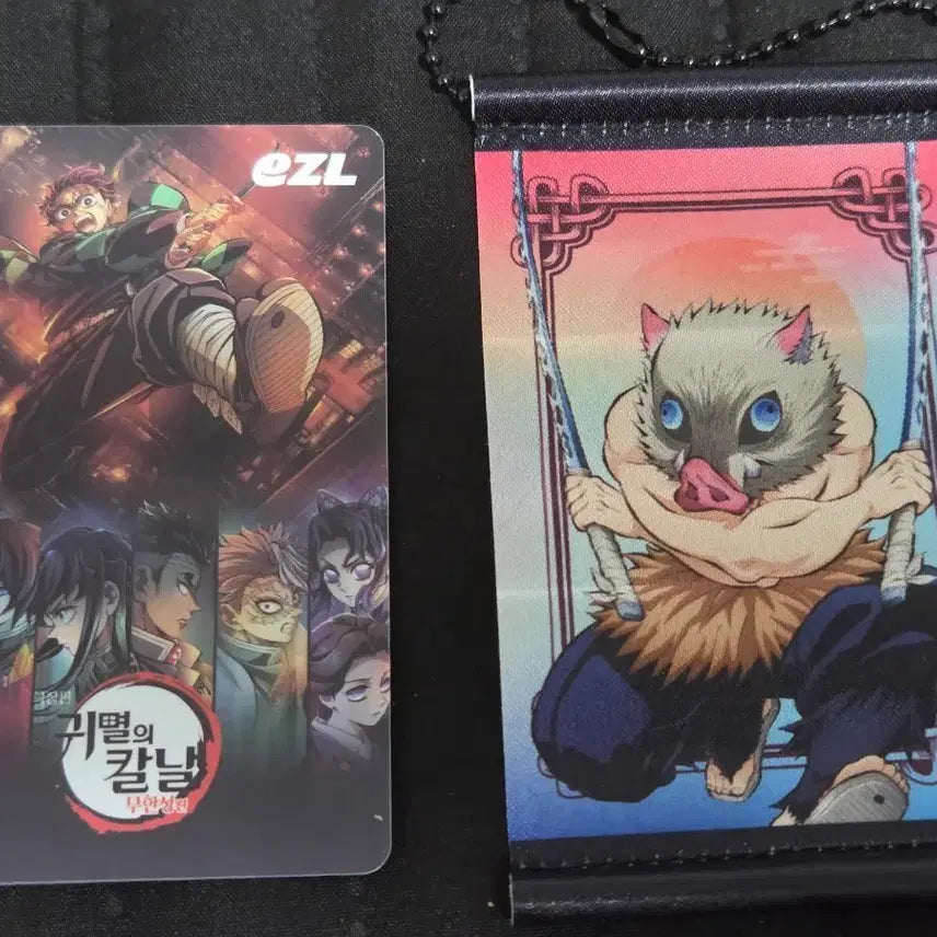 [BUNJANG] Demon Slayer: Kimetsu no Yaiba Izul Traffic Card & Inosuke Mini Scroll Set / 귀멸의칼날 이즐 교통카드 + 이노스케 미니족자봉