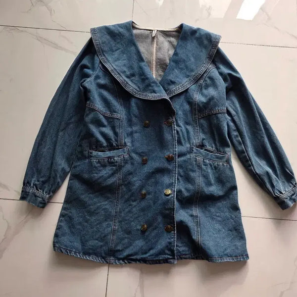 [BUNJANG] Denim Sailor Dress/Jacket Free Size / 데님 세일러 원피스/자켓 F