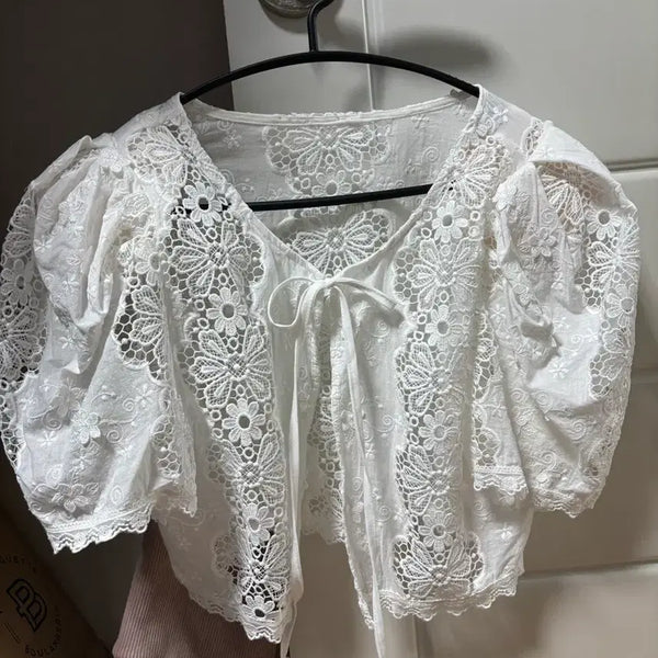 [BUNJANG] COZCAT Puff Cardigan Blouse / 코즈캣 퍼프가디건블라우스