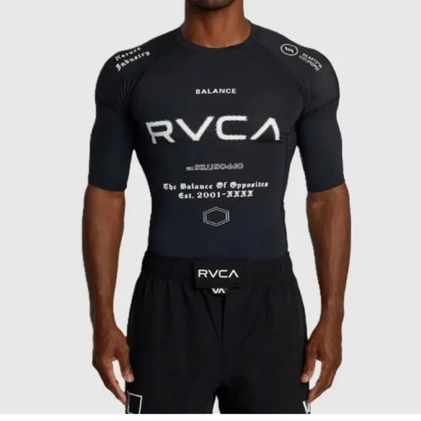 [BUNJANG] RVCA Men's Short Sleeve Rashguard / RVCA 남성 스포츠 반팔 래쉬가드 주짓수 격투기
