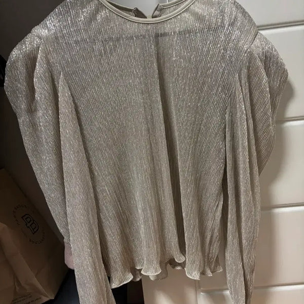 [BUNJANG] Gold Puff Blouse / 금색 퍼프블라우스