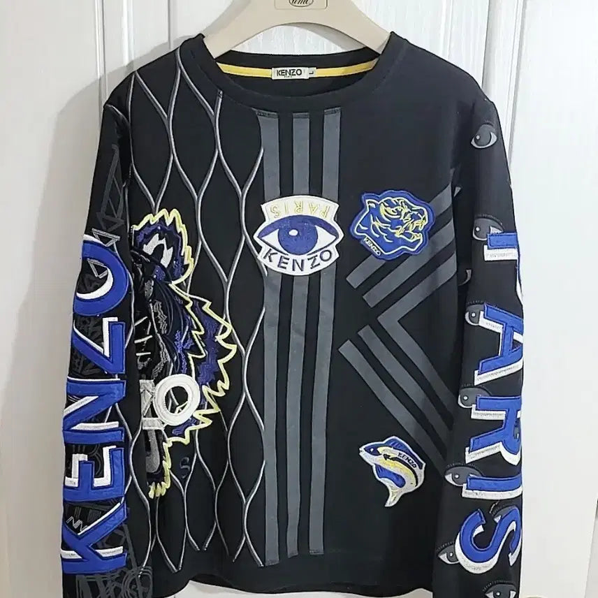 [BUNJANG] Kenzo Tiger Eye Patch Sweatshirt Black / [겐조] 타이거 아이 패치 맨투맨 블랙