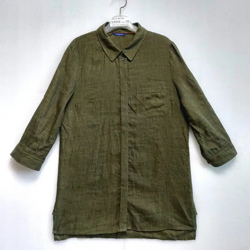 [BUNJANG] KEITH Linen Long Shirt Blouse / 키이스 여성린넨셔츠55/롱셔츠 블라우스/택포