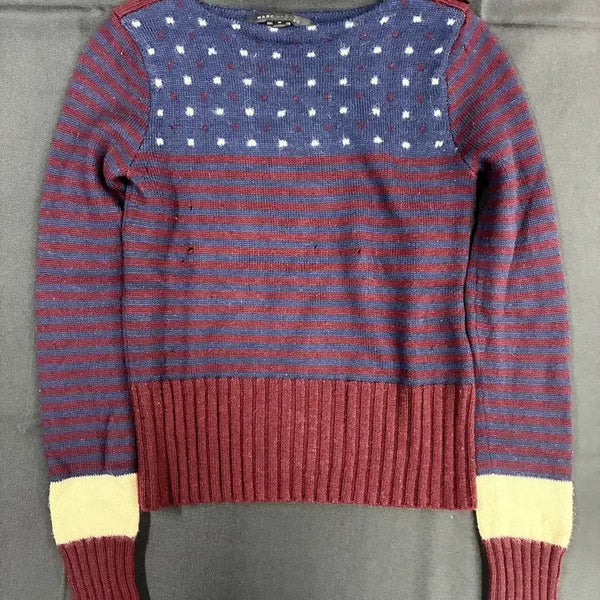 [BUNJANG] Mainline Stripe Dot Wool Shoulder Button Knit / 2013 마크 제이콥스 메인라인 스트라이프 도트 울 숄더 버튼 니트