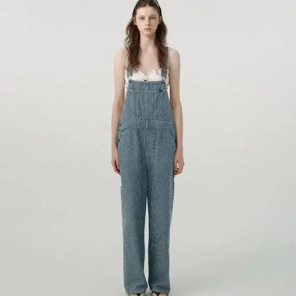 [BUNJANG] The Barnet Hickory Stripe Denim Overalls / 더바넷 히코리 스트라이프 데님 오버롤