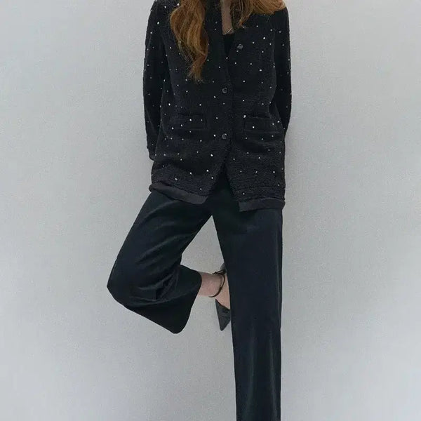 [BUNJANG] TIME HOME LANVIN Crop Wide Denim Pants / 한섬 랑방 크롭 와이드 데님 팬츠
