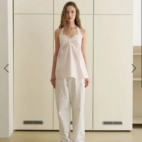 [BUNJANG] Lily Cots Capri Halter Blouse Pink / 릴리코츠 카프리 홀터 블라우스 핑크
