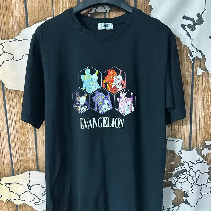 [BUNJANG] Evangelion Japanese Edition Pilot & EVA Unit Graphic T-Shirt Black / 에반게리온 일본판 파일럿 & EVA 유닛 그래픽 반팔티 블랙