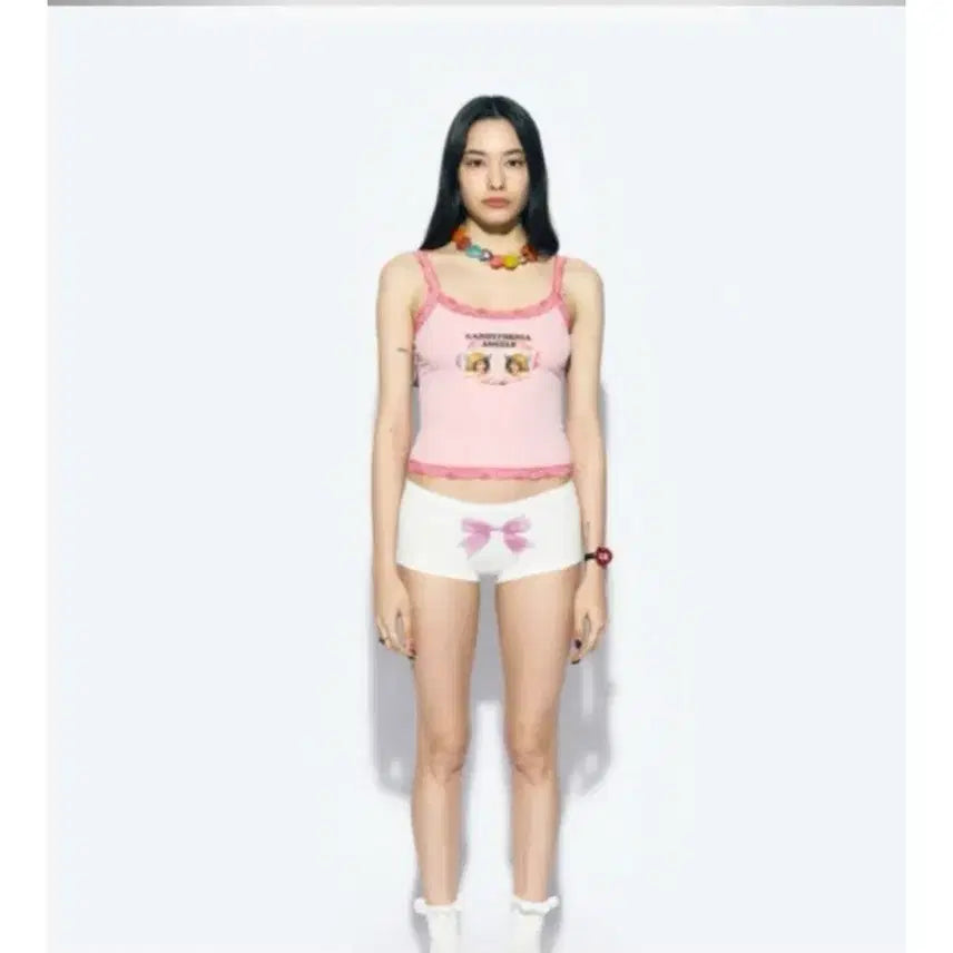 [BUNJANG] As If Studio Angel Crop Top Pink / 에즈이프 캘리 핑크 엔젤 나시