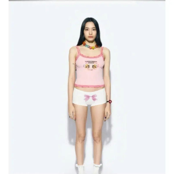 [BUNJANG] As If Studio Angel Crop Top Pink / 에즈이프 캘리 핑크 엔젤 나시