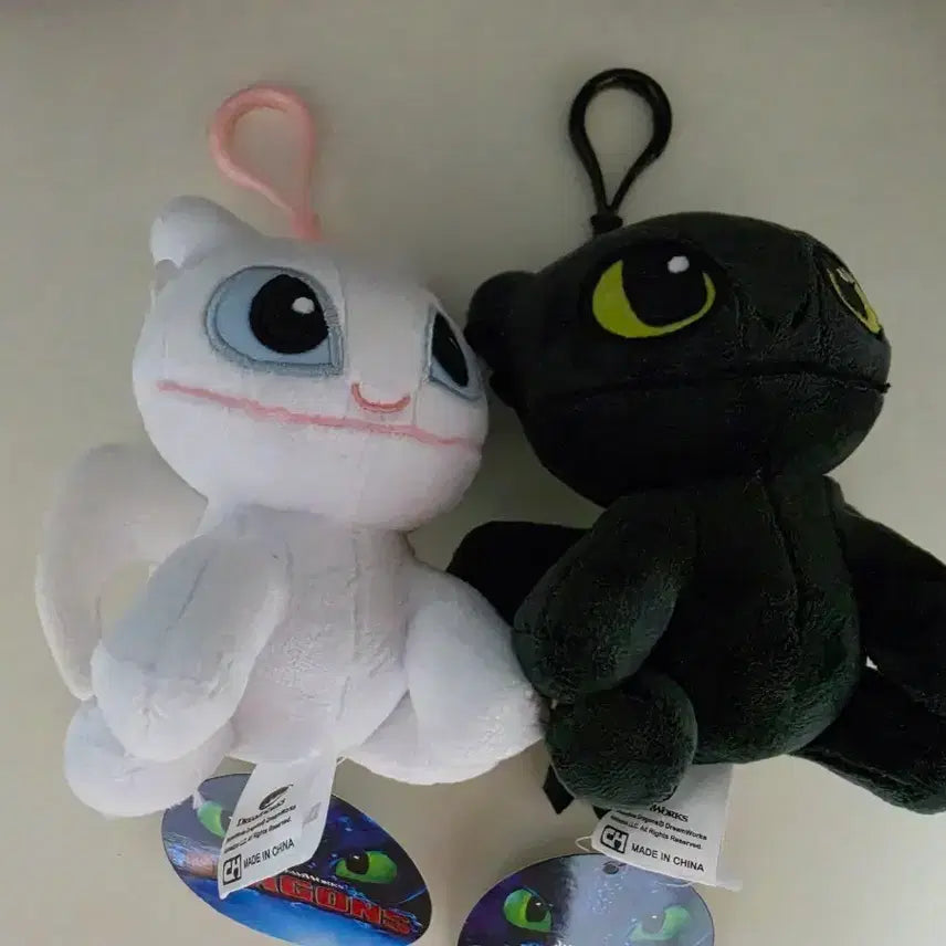 [BUNJANG] DreamWorks Dragons Toothless & Light Fury Plush Set / 드래곤 길들이기 인형 라이트 퓨어리, 투슬리스 일괄