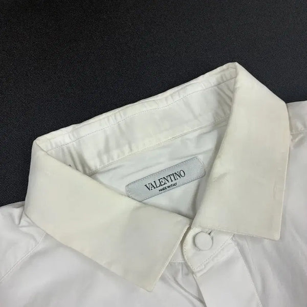 [BUNJANG] Valentino Contrast Color Covered Button Hidden Placket Shirt / 발렌티노 콘트라스트 칼라 커버드 버튼 히든 플 래킷 셔츠