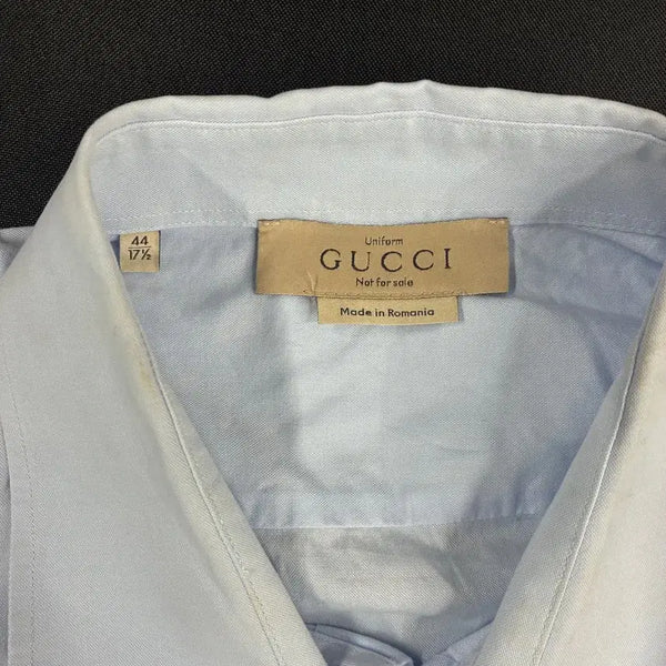 [BUNJANG] Gucci Employee Light Blue Cotton Uniform Shirt / 구찌 직원용 라이트 블루 코튼 유니폼 셔츠