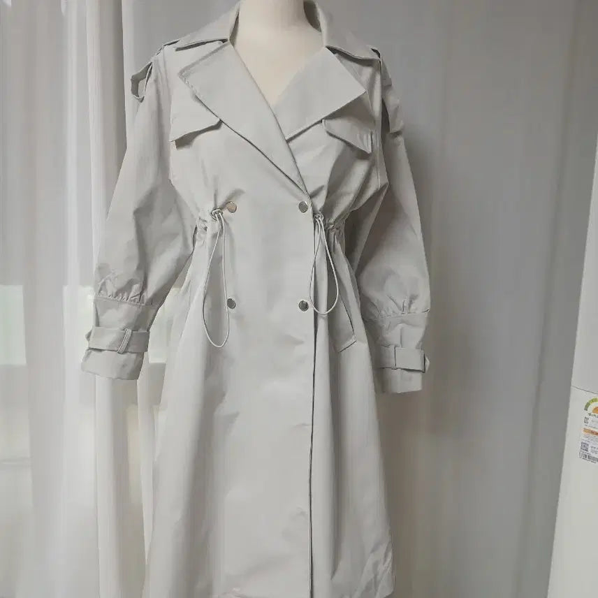 [BUNJANG] Light Gray Trench Coat Jacket / 새상품) 연그레이 트렌치 코트 자켓